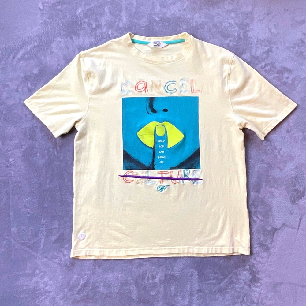 Original Fables OGF Mens 2XL Yellow Cancel Culture Graphic T-Shirt